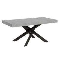 mesa extensible de 8 a 20 personas patas entrelazadas gris y antracita l 180 a 440 cm artemis