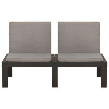 Banco De Jardín | Banco De Exterior | Silla De Jardín Con Cojines Plástico Gris