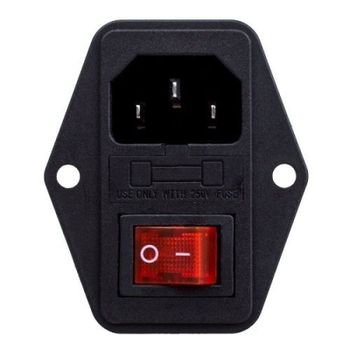 Conector Alimentacion C14 Ac Con Fusible Hembra Negro 10 A