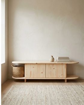 Muebles de tv de madera de abeto en color beige 150cm
