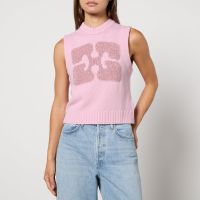 ganni graphic intarsia-knit vest - m
