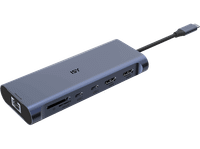 hub - isy iad-1030 usb a c hdmi sd y microsd carga usb-c hasta 100w plata