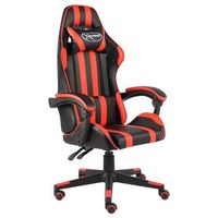 silla gaming de cuero sintetico negro y rojo vidaxl
