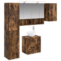 juego de muebles de bano 5 pcs roble ahumado 50 x 145 x 70 cm vidaxl