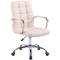 silla de escritorio deli simil cuero crema 62x56x94 cm clp