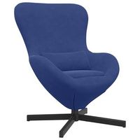 sillon huevo azul policia 63 x 73 x 90 cm terciopelo vidaxl