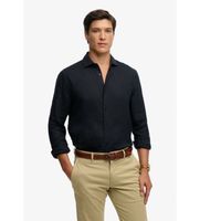 superdry para hombre m4011103a camisa riviera lino marino m casual clasico manga larga
