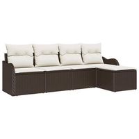 conjunto de sofa de jardin 5 piezas  mueble de jardin marron ratan sintetico