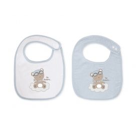 Set de 2 baberos de rizo Dreamy Flight Azul