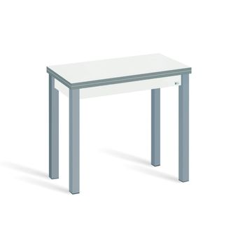 Mesa cocina extensible libro 80x40(80) cm blanco pata gris