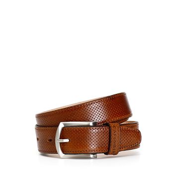 cinturón de hombre de piel microperforada brown taglia unica