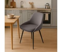 silla de comedor elmira de terciopelo antracita 53x50x86 cm