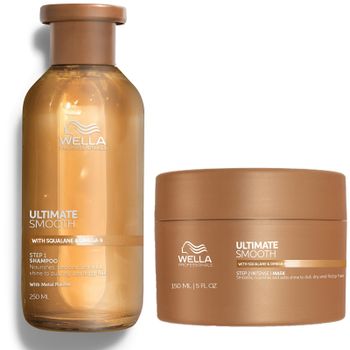 Wella Professionals Ultimate Smooth Shampoo and Mask Bundle for Dry, Dull & Frizzy Hair