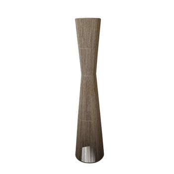 Lámpara de pie columna metal pantalla natural