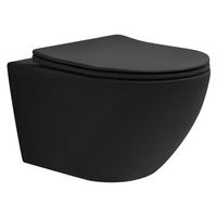 inodoro suspendido de pared sin descarga diseno ceramica 52 cm negro ecd germany