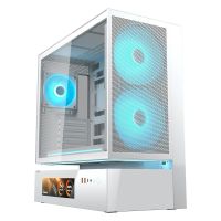 carcasa cougar cgr-2da4w-mv gaming blanco vidrio templado lcd atx