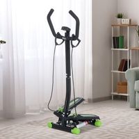 maquina de step stepper homcom acero abs 40x32x125 cm negro y verde