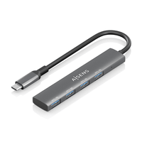 hub aisens usb 31 usb-c usb-cm-4xtipo ah gris 15cm