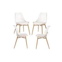 pack 4 sillas raler de polipiel 824943 cm - blanco