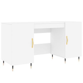 Escritorio Madera De Ingeniería Blanco 140x50x75 Cm Vidaxl