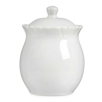 Bote hermético en porcelana blanco