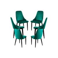 pack 6 sillas kan terciopelo de terciopelo 874560 cm - verde