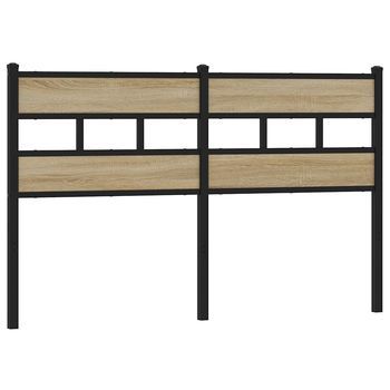 Cabecero De Acero Y Madera De Ingeniería Roble Sonoma 135 Cm