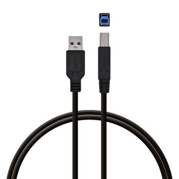 PcCom Essential Cable Impresora USB 3.0 A/B Macho/Macho 3m Negro