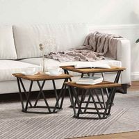 vidaxl mesa de cafe 3 uds madera envejecida 50 x 50 x 40 cm