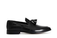 mocasines de piel con borlas para hombre black