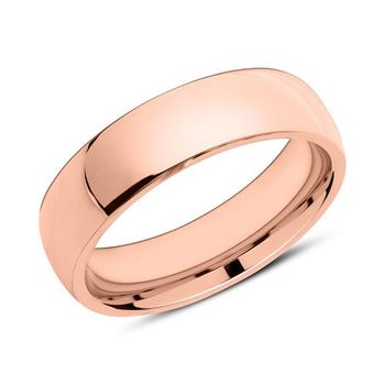 Anillo de acero inoxidable chapado en oro rosa grabable