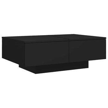 Mesa De Café - Mesa De Centro Madera Contrachapada Negro 90x60x31 Cm