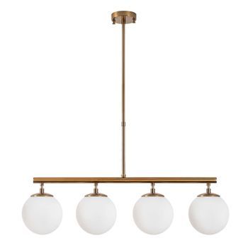Lámpara De Techo Fazli-10435 Oro Cobrizo Metal Vidrio 70x15x43-87 Cm