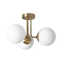 lampara de techo metal y cristal moonlight brass 3 focos blanco