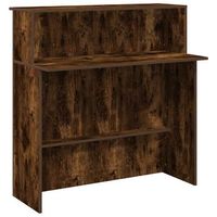 mostrador de recepcion roble ahumado 100x50x1035 cm