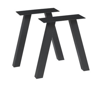 Set de 2 patas de mesa mariager forma de v acero 42x40cm - negro [en.casa]