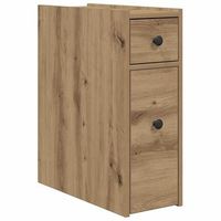 armario de bano  mueble de bano estrecho con ruedas madera roble artisian