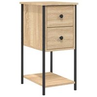 mesita de noche  mesa auxiliar  mesilla madera de ingenieria roble sonoma 32x42x70 cm