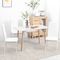 4 sillas de comedor de espuma acero plastico homcom 41x50x97cm-blanco