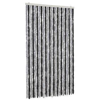 Cortina Antimoscas Chenilla Gris Y Negro 100x200 Cm Vidaxl