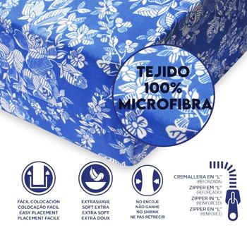 HOMESOL®  Funda colchon Estanpada para cama, Con Cremallera en L - cama de 90-105-135-150