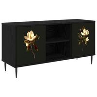 mueble de tv bremen 102 x 33 x 51 cm roble negro vidaxl