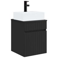 vanidad con lavabo de pared negro 39 x 41 x 625 cm vidaxl