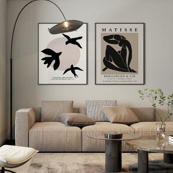 Set de 2 cuadros 063, marco premium chapado en roble, 50x70 cm