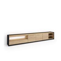 mueble tv cartama-02 con luz integrada y almacenaje