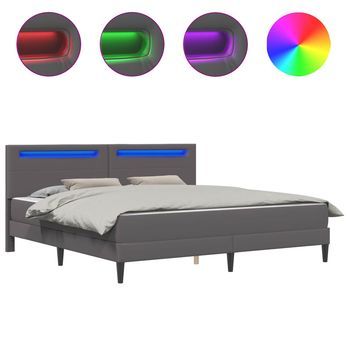 Estructura De Cama Gris 180 X 200 Cm Cuero Sintético Vidaxl