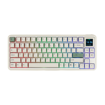 Teclado Mecánico Inalámbrico EPOMAKER RT75 75% ANSI US Layout Tri-Mode con Teclas PBT, Retroiluminación RGB y Pantalla de 1.54”