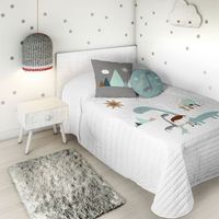 colcha bouti reversible jurasic white cama 90