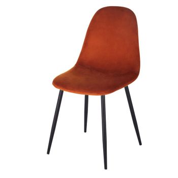 Silla de comedor de terciopelo reciclado teja
