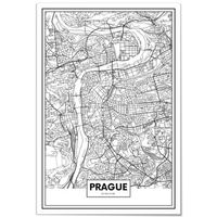 panorama cuadro de metacrilato mapa de ciudad praga 70x100 cm